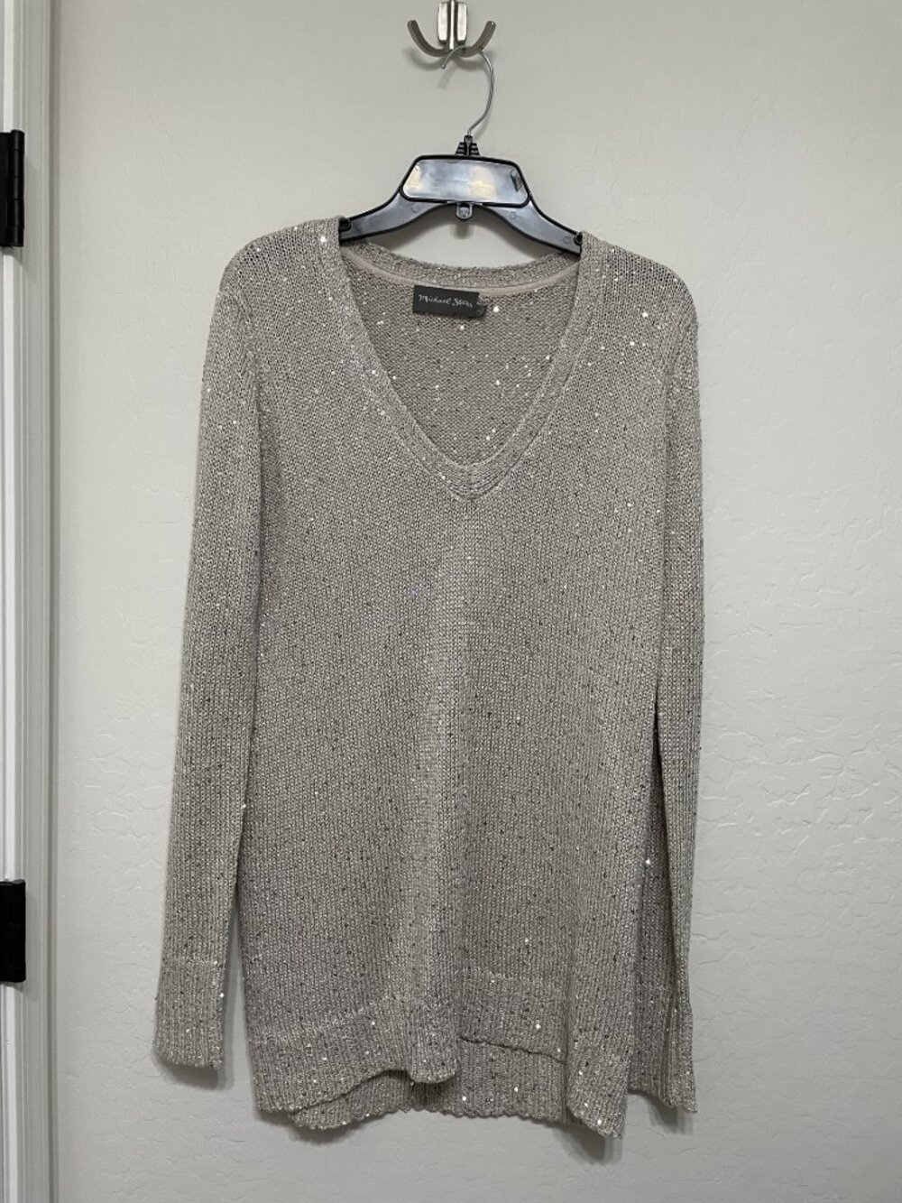 Michael Stars Sequin Party Tunic Loose Weave Sweater - Size Medium